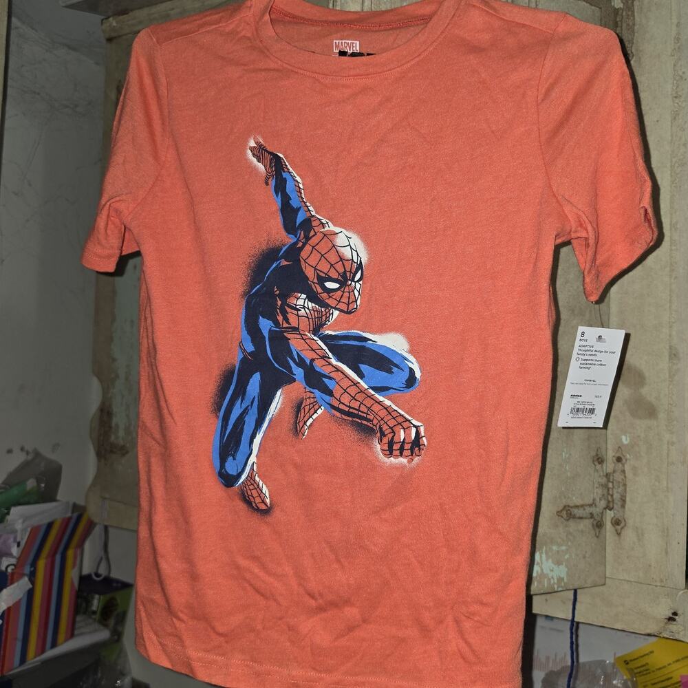 Marvel Jumping Beans Adaptive Spiderman TShirt Size 8 NWT